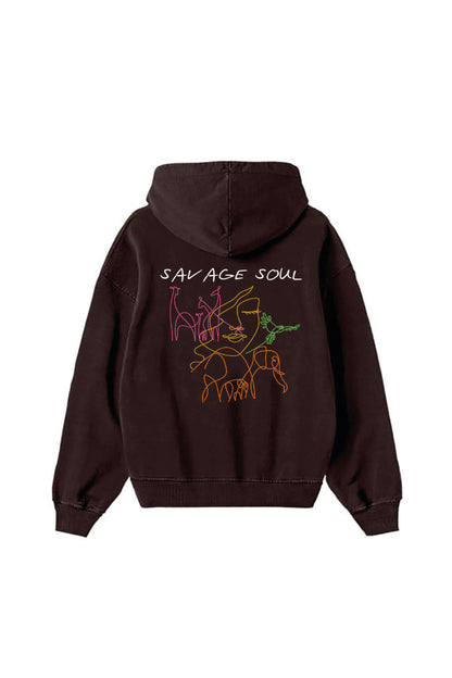 SAVAGE SOUL BLACK COFFEE OVERSIZED HOODIE 