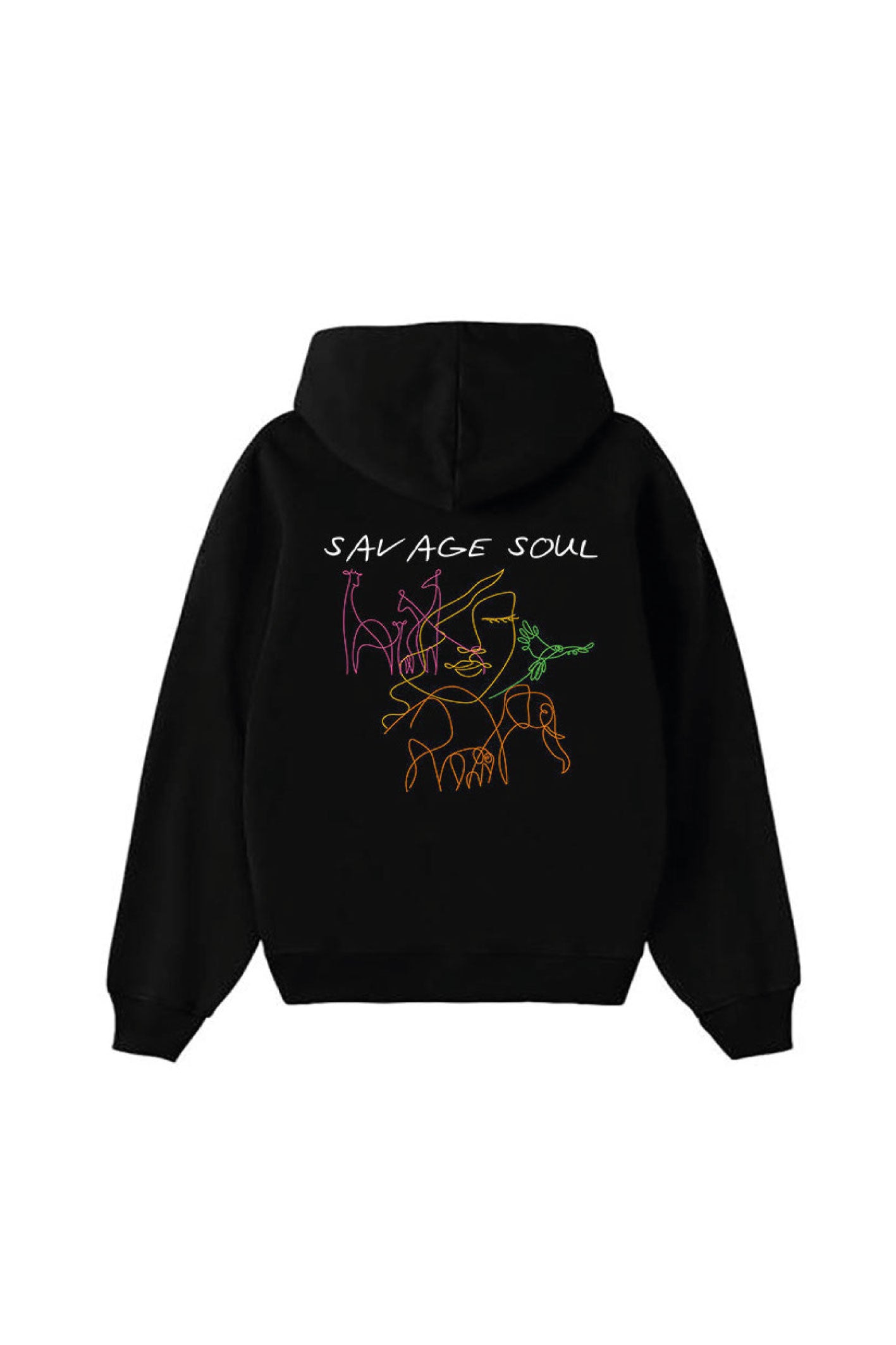 SAVAGE SOUL BLACK OVERSIZED HOODIE 