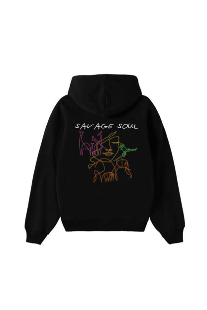 SAVAGE SOUL BLACK OVERSIZED HOODIE