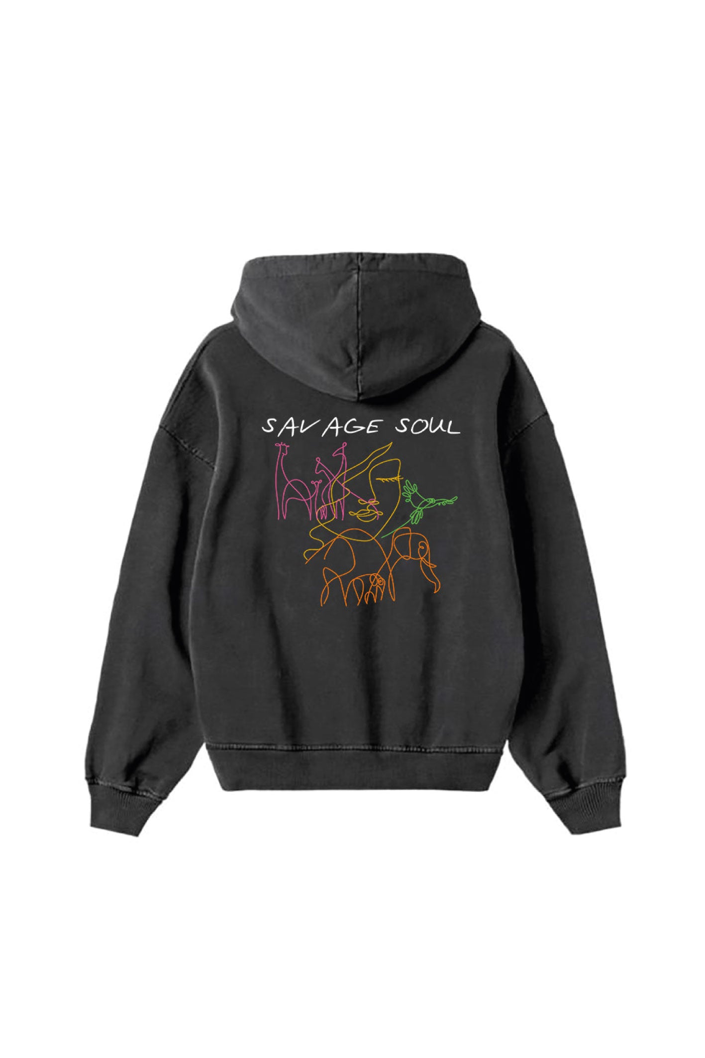 SAVAGE SOUL BLACK OYSTER OVERSIZED HOODIE 