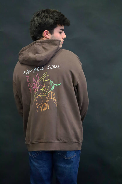 SAVAGE SOUL BLACK COFFEE OVERSIZED HOODIE